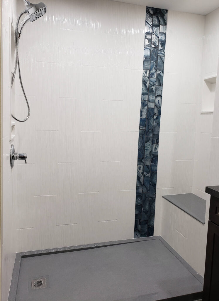 blue agate accent strip custom shower Traditional Series Arizona